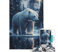 Puzzle da 1000 pezzi per adulti orso polare in un paesaggio invernale incantato ideale per compleanni e Natale Gioco rompicapo a tempo adatto a partire dai 14 anni (38x52cm)