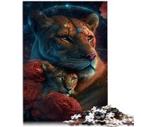 Puzzle da 1000 pezzi, per adulti, osservazione delle stelle, leone, amore, giocattolo educativo, un'opera d'arte per adolescenti dai 14 anni, 26 x 38 cm