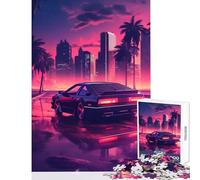 Puzzle da 1000 pezzi per adulti Outrun Midnight City Giocattoli fai da te Ottimi regali e giocattoli Gioco impossibile Interessante riduzione dello stress Dimensioni 38x52cm