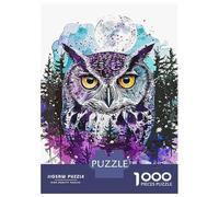 Puzzle Da 1000 Pezzi Per Adulti Owl Double Exposure Paint Puzzle Per Adulti Giochi Divertenti Ma Divertenti E Umoristici Regali Di Natale E Compleanno 38x26cm/1000pcs