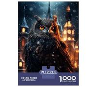 Puzzle Da 1000 Pezzi Per Adulti Owl in Black at Night Puzzle Antistress Giocattoli Difficili Regali Unici Per Compleanno E Natale 70x50cm/1000pcs