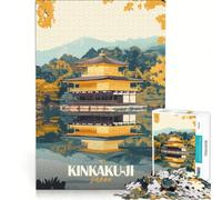 Puzzle da 1000 pezzi per adulti Padiglione d'Oro Kinkaku-ji Gioco Impossibile Sfida da completare Ideale come regalo 38x52cm