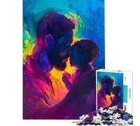 Puzzle da 1000 pezzi per adulti padre e figlio con un disegno da dipingere durante un abbraccio Gioco educativo e stimolante ideale come regalo antistress per compleanni (dimensioni 75x50cm)