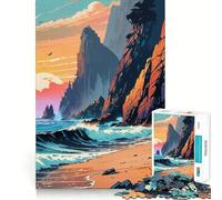 Puzzle da 1000 pezzi per adulti,paesaggi marini,ideale per decorazioni,gioco di concentrazione mentale,rilassante,scena natalizia (50x75cm)