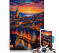 Puzzle da 1000 pezzi per adulti Paesaggi urbani van gogh Giocattolo educativo per l'apprendimento Giocattoli per la decorazione della casa 75x50cm