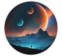 Puzzle da 1000 pezzi per adulti, paesaggio alieno al neon, puzzle per adulti, gioco interattivo per famiglie, regalo artigianale con grafica colorata, 67,5x67,5 cm