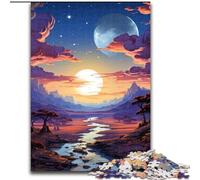 Puzzle da 1000 pezzi per adulti, paesaggio alieno colorato in legno, ideale per divertimento in famiglia, relax e regali di festa, 50x75cm, festa di compleanno per uomini e donne