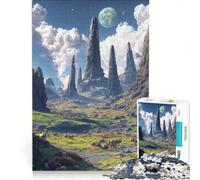 Puzzle da 1000 pezzi per adulti, paesaggio alieno con alte formazioni rocciose, gioco impossibile, rilassante e stimolante per la mente, ideale come decorazione da scrivania 50x75cm