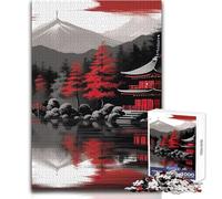 Puzzle da 1000 pezzi per adulti, paesaggio astratto giapponese, rompicapo per famiglie, giochi per trascorrere il tempo in casa, ottimo regalo, dimensioni 38x52cm