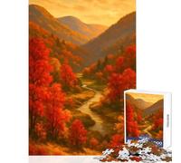 Puzzle da 1000 pezzi per adulti paesaggio autunnale con fiume e valle giocattoli antistress regali di Babbo Natale segreto gioco educativo adatto per la decorazione del desktop dimensioni 50x75cm