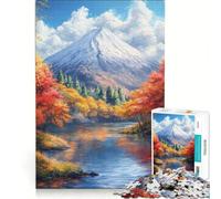 Puzzle da 1000 pezzi per adulti, paesaggio autunnale con montagna e lago, gioco impossibile, ideale per passare il tempo durante le vacanze, regalo di compleanno o di viaggio, 38x52cm