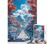 Puzzle da 1000 pezzi per adulti paesaggio autunnale con montagna lago e molo Giochi rilassanti attività per famiglie antistress regalo di compleanno regalo di viaggio (38x52cm)