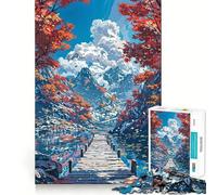 Puzzle da 1000 pezzi per adulti,paesaggio autunnale con montagna,lago e molo,taglio preciso,gioco di abilità,svago,divertimento,regalo di compleanno (50x75cm)