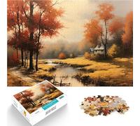 Puzzle da 1000 pezzi per adulti Paesaggio autunnale Fatto di carta,per e da 14 anni in su gioco di sfida unico ottimo regalo di Natale。misurare:38x52cm/14.96x20.47pollice