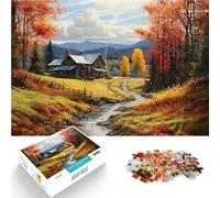 Puzzle da 1000 pezzi per adulti Paesaggio autunnale Fatto di legno per età 14+ Sfida difficile apprendimento educativo regalo misurare：50x75cm