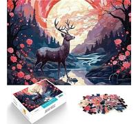 Puzzle da 1000 pezzi per adulti paesaggio cervo animale Antistress Vacanza in patria Uccidere il tempo perché è ideale come regalo per tutta la famiglia 38x26cm