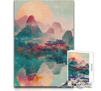 Puzzle da 1000 pezzi per adulti Paesaggio cinese Giapponese Meraviglioso per le giornate di svago pigro Affidabile Taglio aderente Dimensioni del giocattolo 38x52cm
