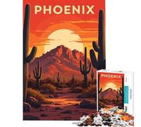 Puzzle da 1000 pezzi per adulti paesaggio con tramonto di fenice poster di viaggio giocattolo avvincente per coltivare la pazienza gioco rompicapo per tutta la famiglia regalo per donne e uomini