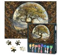 Puzzle da 1000 pezzi, per adulti, paesaggio degli alberi, puzzle impegnativo, arte della foresta naturale, 70 x 50 cm, gioco di famiglia e decorazione unica per il soggiorno (serie albero della vita)