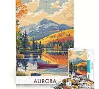 Puzzle da 1000 pezzi per adulti, paesaggio del lago Aurora, gioco educativo, sfida impegnativa, rafforza l'amore tra le coppie, 50x75cm