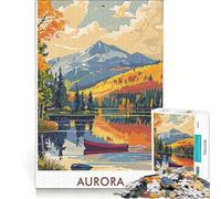 Puzzle da 1000 pezzi per adulti, paesaggio del lago Aurora, gioco rompicapo, impegnativo da completare, rafforza l'amore tra le coppie, 38x52cm