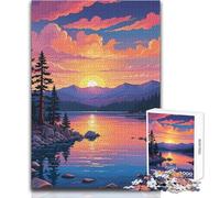 Puzzle da 1000 pezzi per adulti Paesaggio del lago Tahoe Arte digitale Accogliente Rilassante Tempo libero al chiuso Giocattolo di precisione avanzato Dimensioni 50x75cm