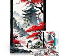 Puzzle da 1000 pezzi per adulti Paesaggio del tempio giapponese giochi divertenti per famiglie Lista dei desideri con Babbo Natale 38x26cm