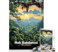 Puzzle da 1000 pezzi per adulti paesaggio della foresta pluviale di Hoh Washington gioco divertente antistress decorazione per la casa giocattolo per rafforzare l'amore tra le coppie (38x52cm)