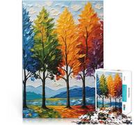 Puzzle da 1000 pezzi per adulti Paesaggio di alberi arcobaleno Giocattoli Giochi Educativi Antistress Migliorare l'amore tra le coppie 75x50cm
