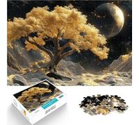 Puzzle da 1000 pezzi per adulti Paesaggio di asteroidi dell'albero dorato cosmico apprendimento educativo per la decorazione della casa 70x100cm
