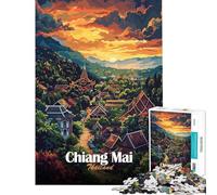 Puzzle da 1000 pezzi per adulti paesaggio di Chiang Mai Thailandia arte rilassante giocattolo educativo regalo di Babbo Natale segreto attività per la famiglia (dimensioni 38x52cm)