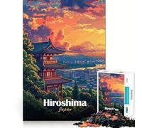 Puzzle da 1000 pezzi per adulti,paesaggio di Hiroshima,Giappone,con dettagli nitidi e incisivi,sfida intelligente,gioco divertente per il tempo libero,decorazione natalizia da parete (38x52cm)