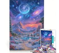 Puzzle da 1000 pezzi per adulti, paesaggio fantasy con corpi celesti, gioco rilassante, allena la mente e la mano, compleanno e Natale 50x75cm