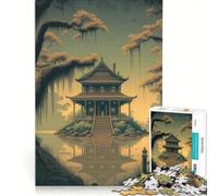 Puzzle da 1000 pezzi per adulti, paesaggio giapponese antico, gioco impossibile, sfida difficile, per rafforzare l'amore tra le coppie 50x75cm