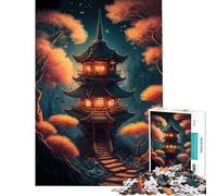 Puzzle da 1000 pezzi per adulti paesaggio giapponese antico gioco rompicapo schema di assemblaggio regalo per amici e familiari (dimensioni 50x75cm)