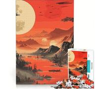 Puzzle da 1000 pezzi per adulti paesaggio giapponese con luna gioco educativo difficile e stimolante gioco unico e avvincente 38x26cm
