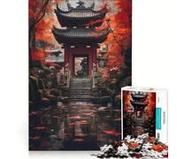 Puzzle da 1000 pezzi per adulti, paesaggio giapponese con tempio, gioco educativo, allena la mente e la mano, migliora l'amore tra le coppie 38x52cm
