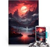 Puzzle da 1000 pezzi per adulti Paesaggio giapponese della luna di sangue Gioco pratico Ogni pezzo è unico - Gioco divertente e stimolante per tutta la famiglia 38x26cm