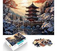 Puzzle da 1000 pezzi per adulti paesaggio giapponese Giocattolo educativo intellettuale decomprimente Lista dei desideri con Babbo Natale 75x50cm
