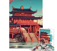 Puzzle da 1000 pezzi per adulti paesaggio giapponese gioco impossibile gioco educativo sfida giocattolo divertente regalo migliora la memoria (dimensioni 38x26cm)