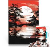 Puzzle da 1000 pezzi per adulti paesaggio giapponese rosso nero Giocattoli per l'intrattenimento in famiglia Regali di Babbo Natale segreto 75x50cm