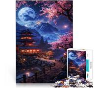 Puzzle da 1000 pezzi per adulti Paesaggio giapponese Sakura Sfida di gioco educativo giocattolo con poster abbinato e foglio di quiz 52x38cm