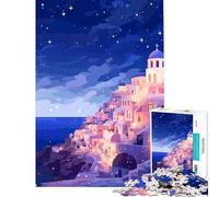 Puzzle da 1000 pezzi per adulti paesaggio greco arte di viaggio gioco impossibile giocattolo avvincente per coltivare la pazienza regalo di compleanno per divertimento in famiglia (dimensioni 38x52cm)