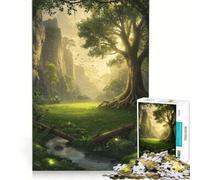 Puzzle da 1000 pezzi per adulti, paesaggio incantato della foresta con ruscello, gioco impossibile, attività divertenti da fare in casa, regalo di Natale o compleanno 50x75cm