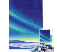Puzzle da 1000 pezzi per adulti paesaggio invernale con aurora boreale gioco interattivo ed educativo regalo di compleanno per tutta la famiglia (dimensioni 38x26cm)