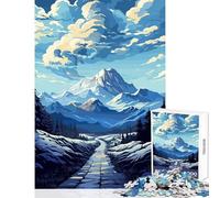 Puzzle da 1000 pezzi per adulti Paesaggio invernale di montagna con sentiero in pietra Giocattolo educativo Regali per donne e uomini Giochi per famiglie Allena il tuo cervello e le tue mani 38x26cm