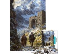 Puzzle da 1000 pezzi per adulti paesaggio medievale con passo di montagna antistress ideale per le vacanze in casa per ammazzare il tempo e stimolare la mente (dimensioni: 38x52cm)