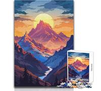 Puzzle da 1000 pezzi per adulti Paesaggio montano al tramonto Rilassante e calmante Hobby da interno Giocattolo per il tempo libero dalla vestibilità perfetta e precisa Dimensioni 38x52cm