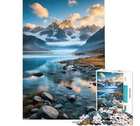 Puzzle da 1000 pezzi per adulti paesaggio montano con lago all'alba sfida per l'intelligenza giocattolo avvincente giochi per famiglie difficile regalo di Babbo Natale segreto (dimensioni 38x52cm)