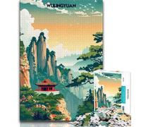 Puzzle da 1000 pezzi per adulti, paesaggio montano di Wulingyuan, giocattoli, giochi educativi, decorazioni per la casa uniche e regali antistress (38x26cm)